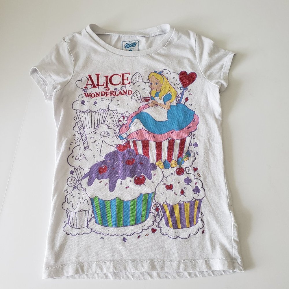Alice in Wonderland Short Sleeve White Shirt